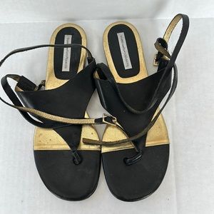 Size 9.5 Diane con Furstenberg black sandal with ankle strap